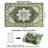 Machine Washable Non-Slip Green Oriental Area Rug-1683931756