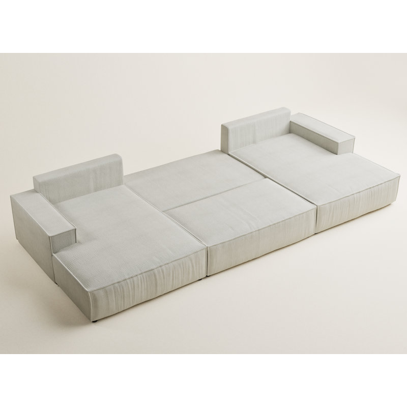 6 Seater Reclining Corner Sectional, Cream