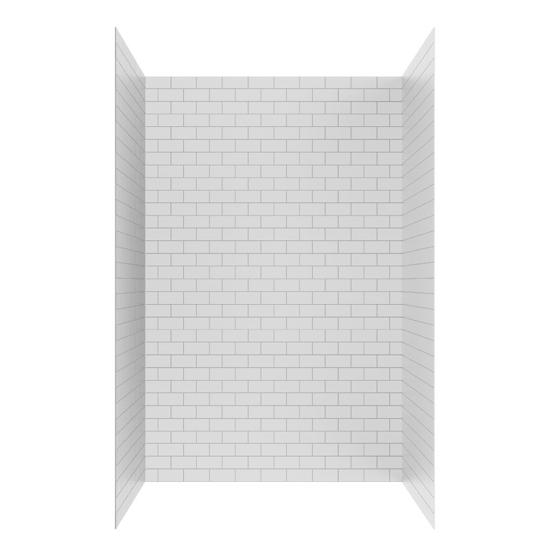 32" D x 60" W x 80" H 3-Piece Shower Wall Panels Arcylic Shower Surround Kit