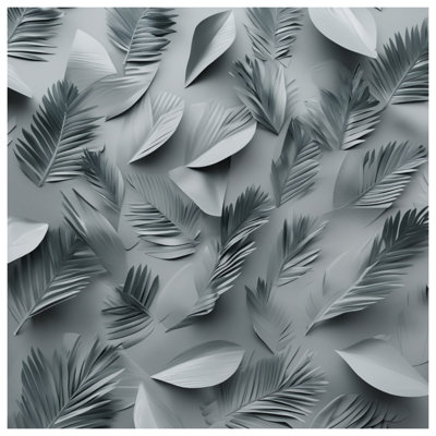 Édredon gris à feuilles de palmier