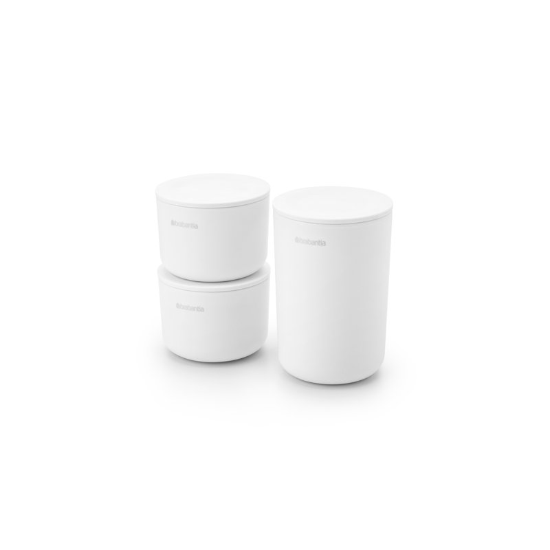 3- Piece Brabantia Renew Storage Pots, White