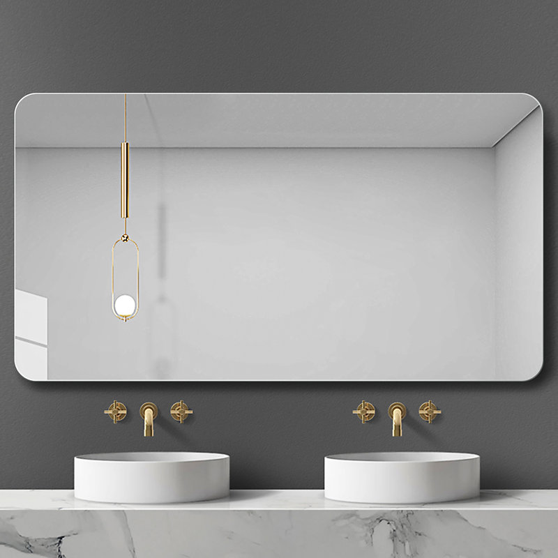 Miroir brouillard imperméable pour salle de bain - fixation murale argentée Hd 5 mm, multi-usage imperméable, aspect