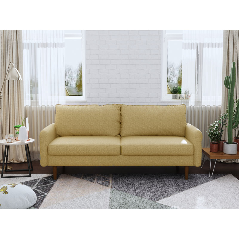 Bledian Upholstered 70'' Sofa, Goldenrod Polyester
