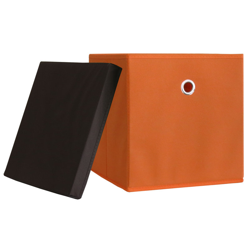 Rebrilliant Fabric Box, Orange, Without Lid