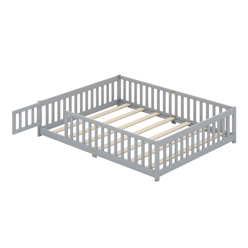Lit sur pied Montessori, Gris, Grand lit