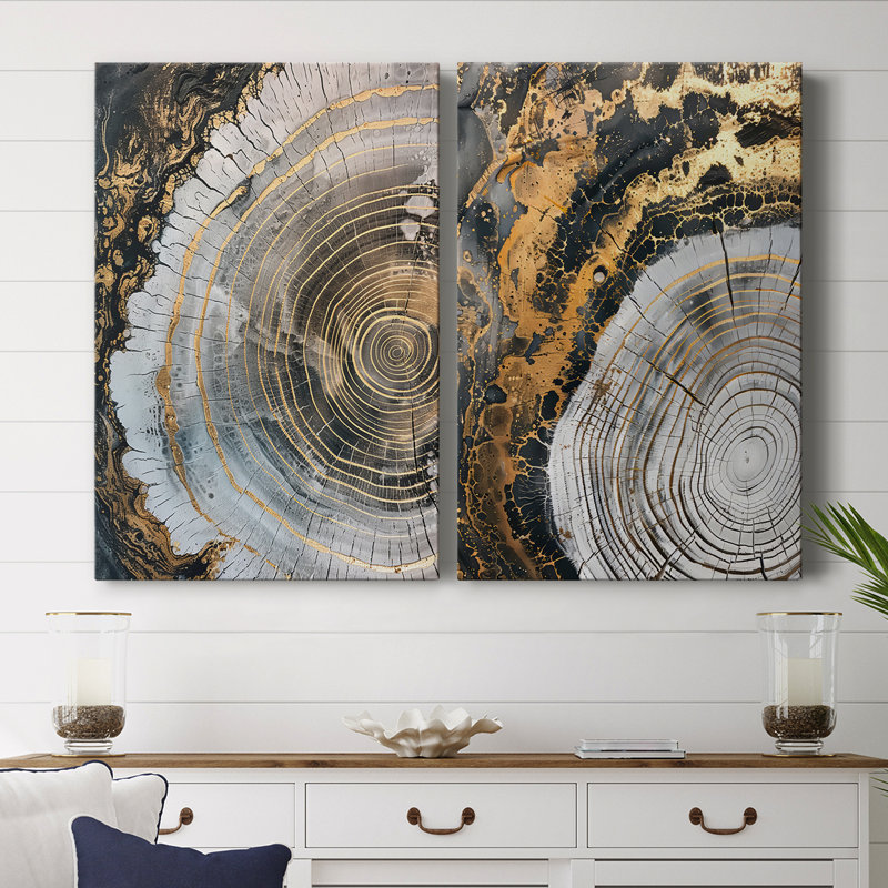 ABSTRACT Series CCLX - Toile tendue avec châssis de qualité supérieure - Prêt à être accroché, H 18 po x l 24 po