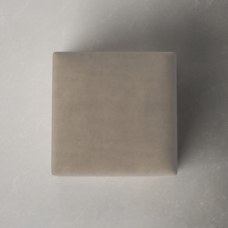 Deirdre Velvet Ottoman, Taupe Velvet