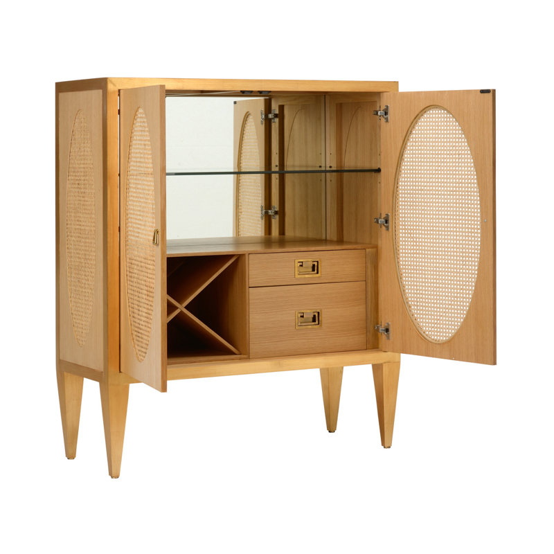 Petite Solid Wood Bar Cabinet