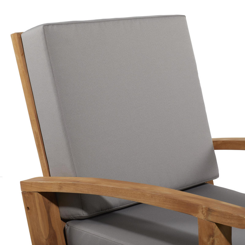 Ensemble de fauteuil d'extérieur en teck avec causeuse et coussins et table basse