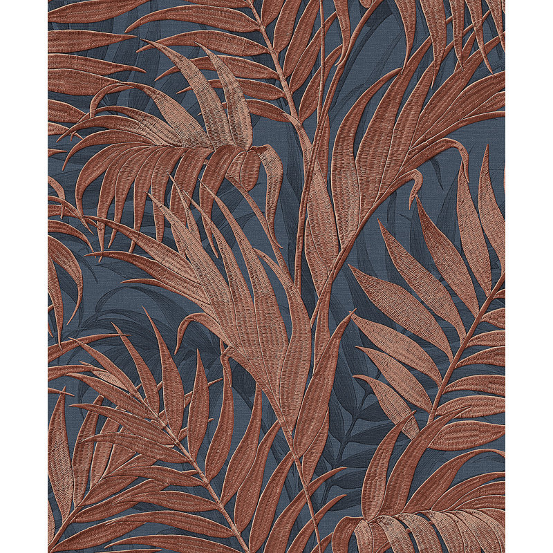 Échantillon de papier peint brodé Palm, Argent