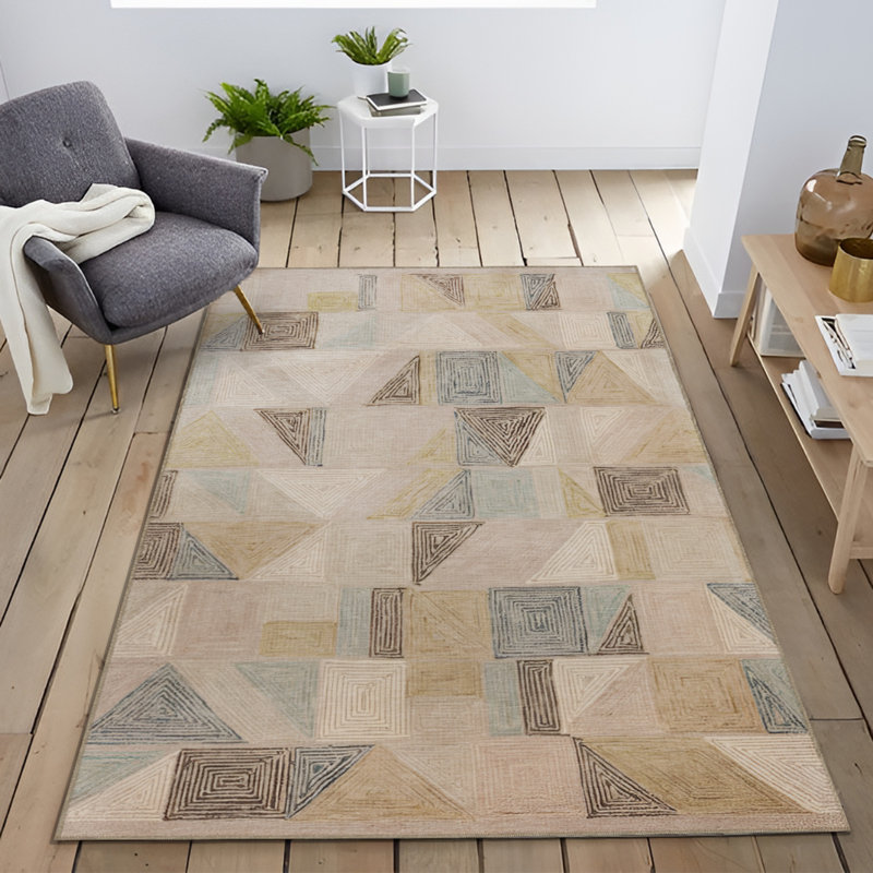 Tapis intérieur / extérieur Kohei, Rectangle 4 pi 7 po x 6 pi 7 po