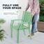 Metal Garden Bistro Set with Stackable Chairs & Square Side Table