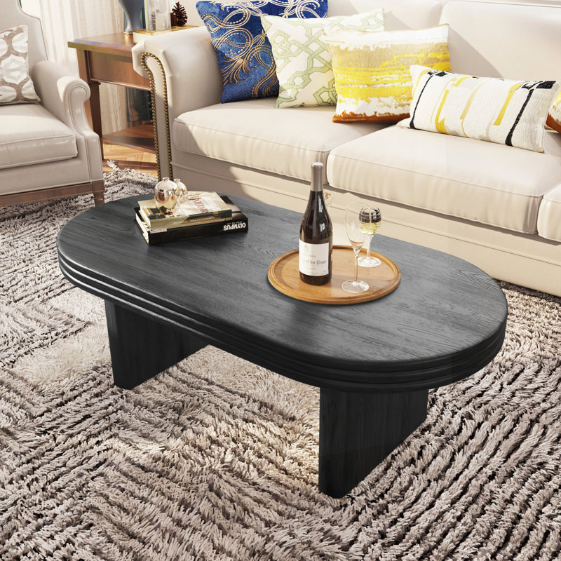 Table basse ovale moderne Mid Century, Noir