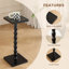 Table de bout carrée en bois massif, table à boissons à piédestal, petite table d'angle, grand support à plante - noir-2129112405