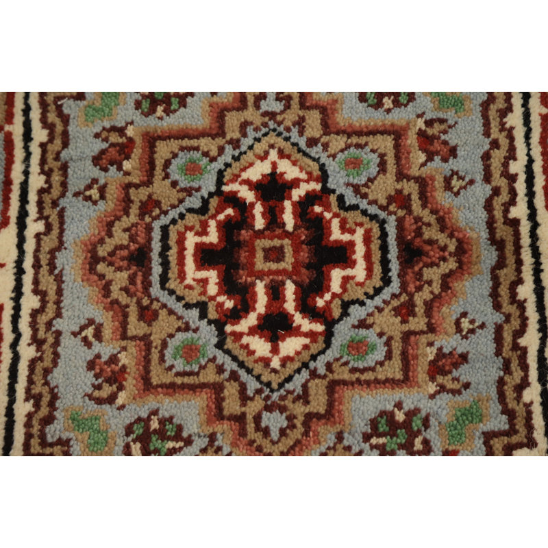 Tapis de vestibule géométrique fait à la main 2 x 3