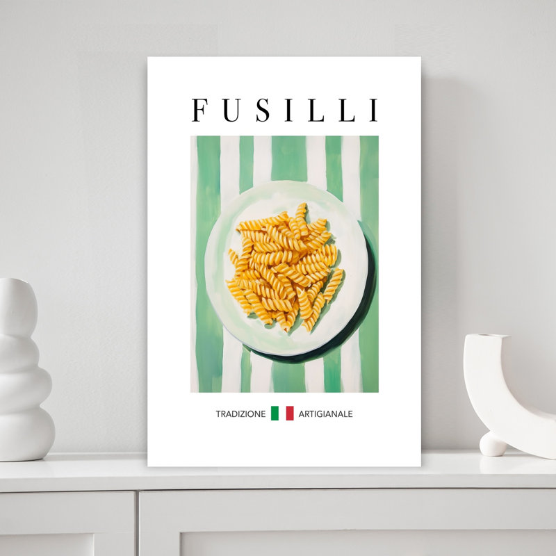 Fusilli italien, art mural traditionnel sur plaque, H 18 po x l 12 po
