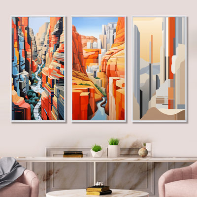 Paysage de canyon inspiré de Stijl
