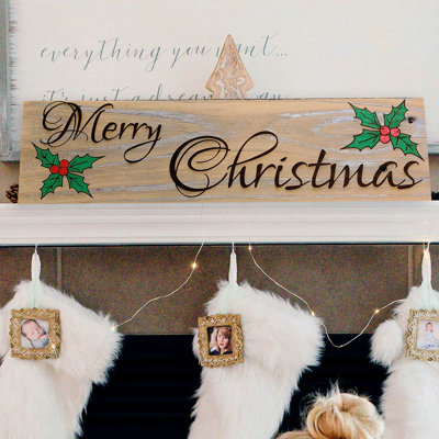 Enseigne gravée « Merry Christmas »