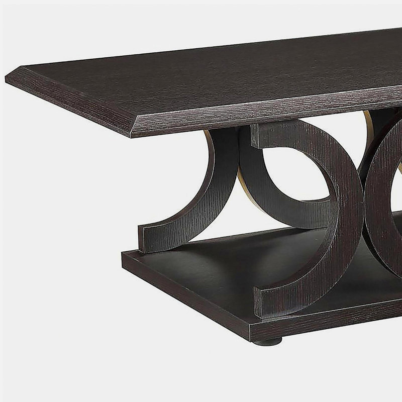 Cappuccino C-shaped coffee table