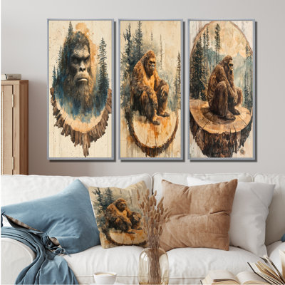 Gnome en bois dans un paysage de forêt I - Collection d'impressions sur toile Bigfoot