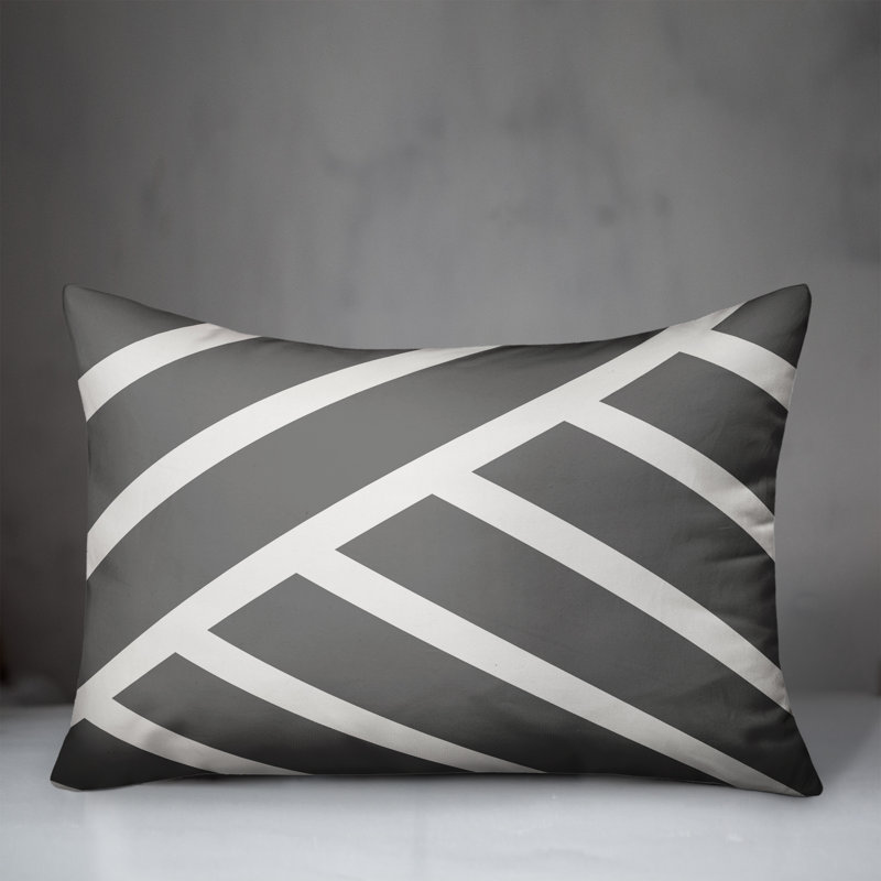Abstract Outdoor Throw Pillow, Gray
