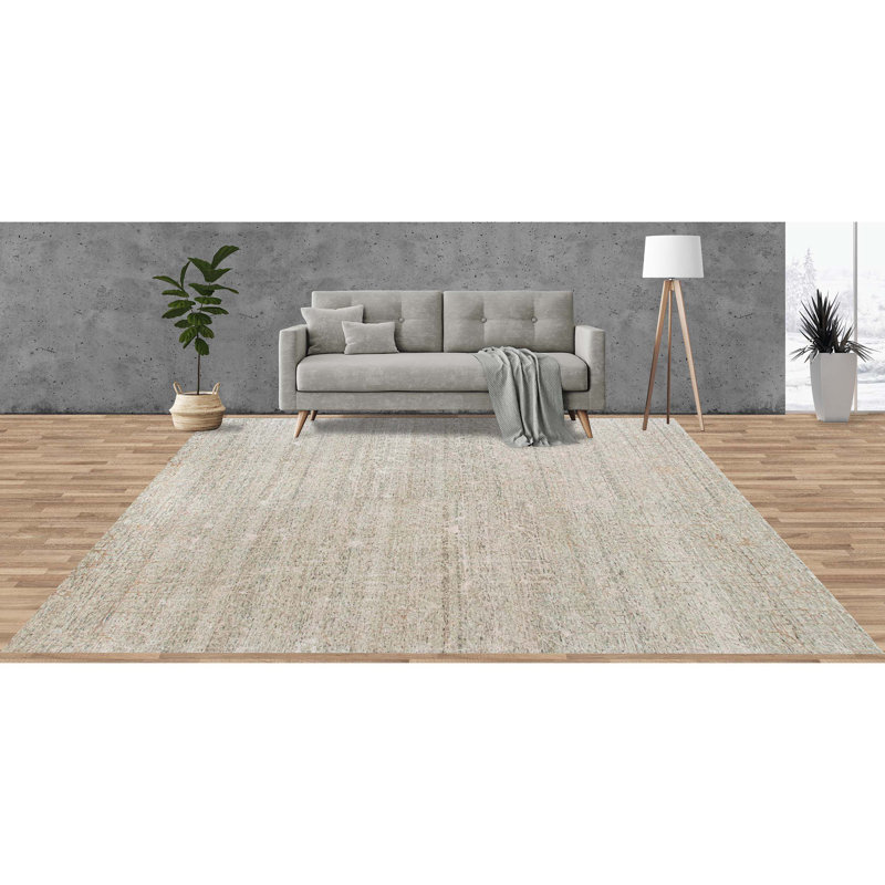 Tapis sable / naturel de haute qualité noué à la main