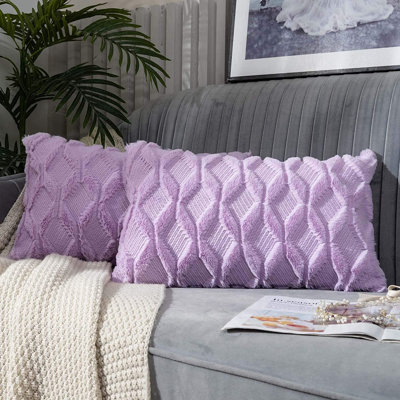 Set of 2 decorative rectangle throw pillows (come with 330g each inserts) size 12"x20" 