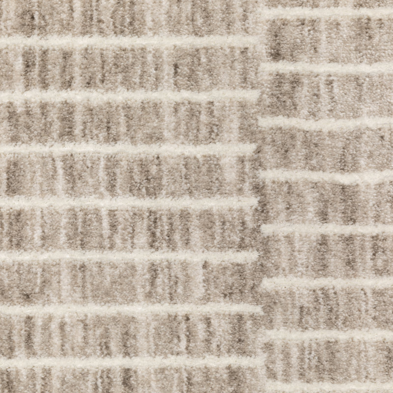 Orion Modern Geometric Lines Beige/Tan Area Rug, Rectangle 3'3" x 5'