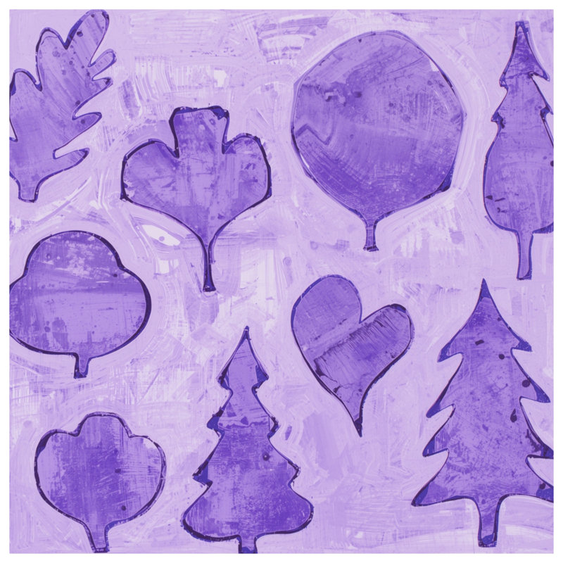Tapis de bain mauve en forme d'arbre, L 24 po x L 17 po