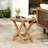 - Finished Foldable Wood End Table, Space Saving, Multi Use As Bedside Nightstand Stand