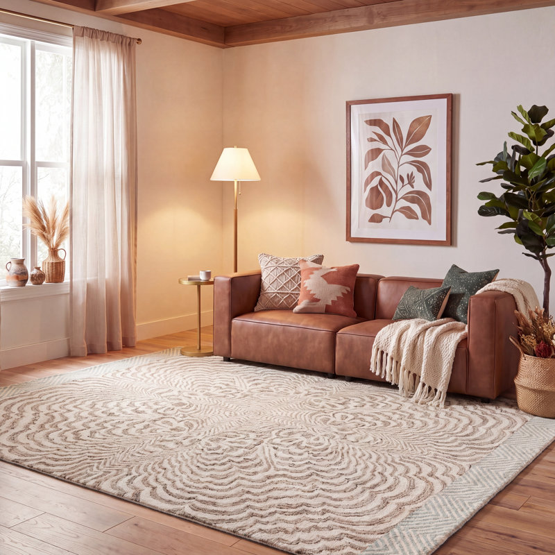 Tapis d'intérieur en laine touffeté à la main Pine, 8'-0" x 10'-0" Rectangle