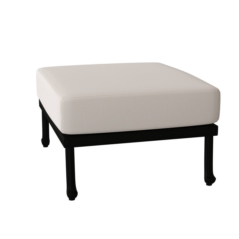 Casa Outdoor Ottoman, Canvas Bird's Eye Sunbrella® Canvas, Textured Black