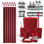Ensemble d'accessoires de salle de bain 24 pièces avec rideau de douche gaufré rouge et panier de douche