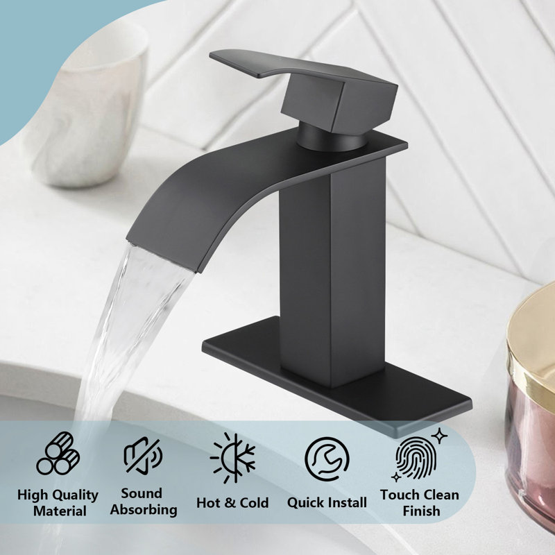 Single Hole Bathroom Faucet, Matte Black