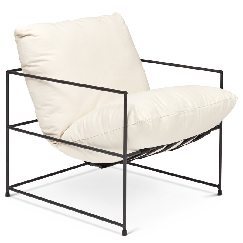 Danita Armchair, Washed White Performance Canvas