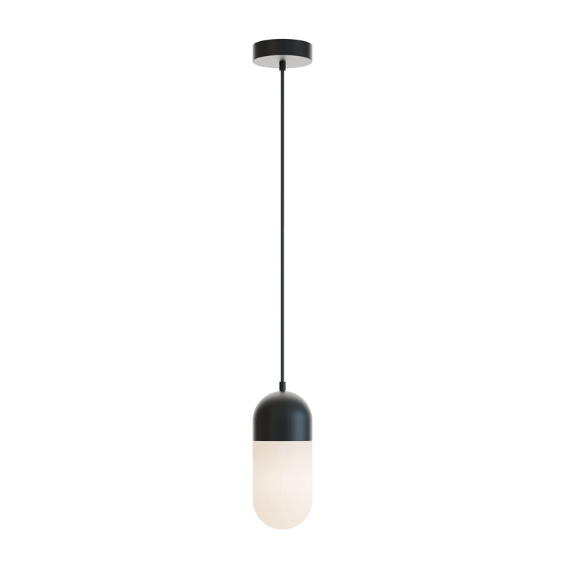 Luminaire suspendu DEL 5 po Ruhland, Noir