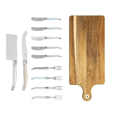Ensemble de charcuterie French Home de couleur nacre avec plateau de service French Home