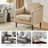 Almetia Vegan Leather Armchair with Solid Wood Legs-1284212049