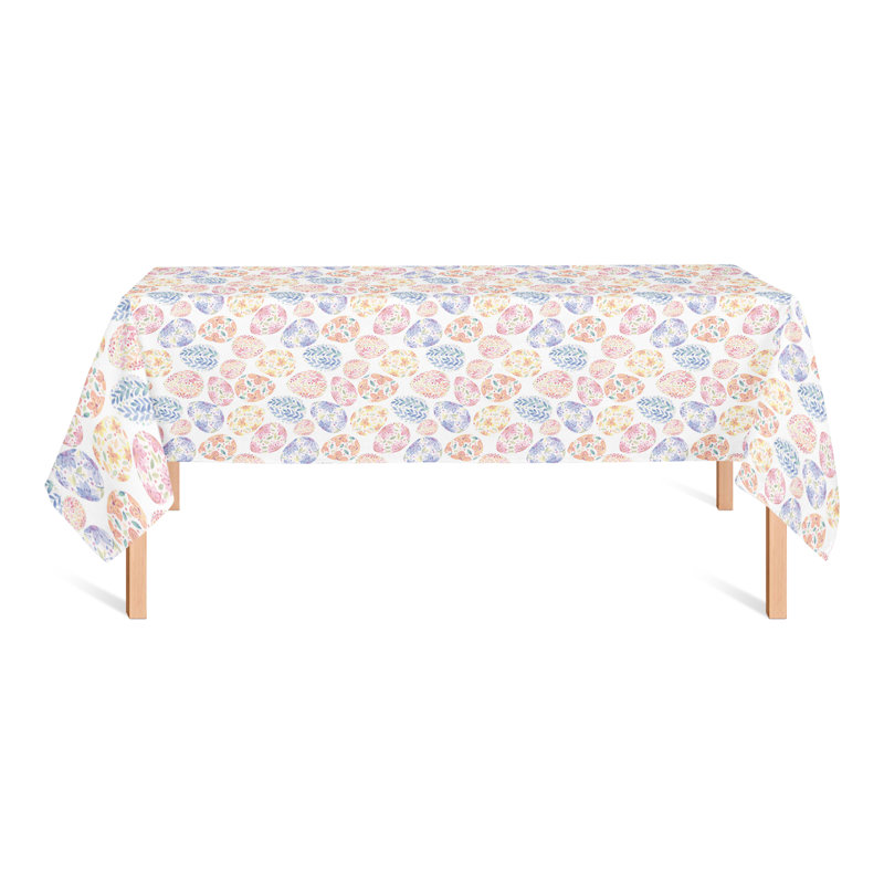 Floral Easter Polyester Tablecloth, 102" L x 58" W
