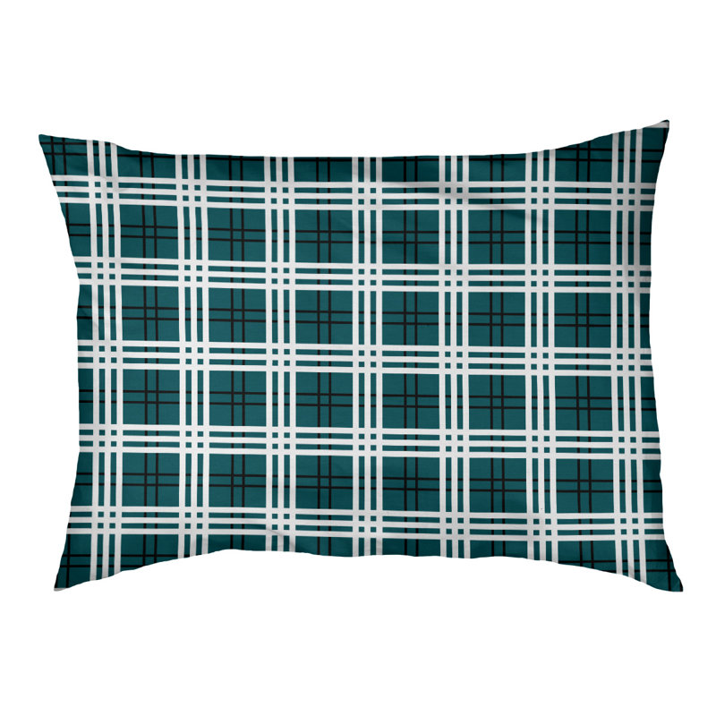 Coussin d’extérieur de luxe en football Philadelphia, Très grand (l 50 po x P 40 po x P 6 po), Vert minuit / noir / blanc