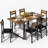 Mid-Century Modern Dining Room Table And Chairs Set For 6, 7 Pieces Kitchen Dining Table With 6 Chairs & Mdf Broad Table For Apartment, Dining Room, Kitchen, Family Party-107574072-107574078-107574079