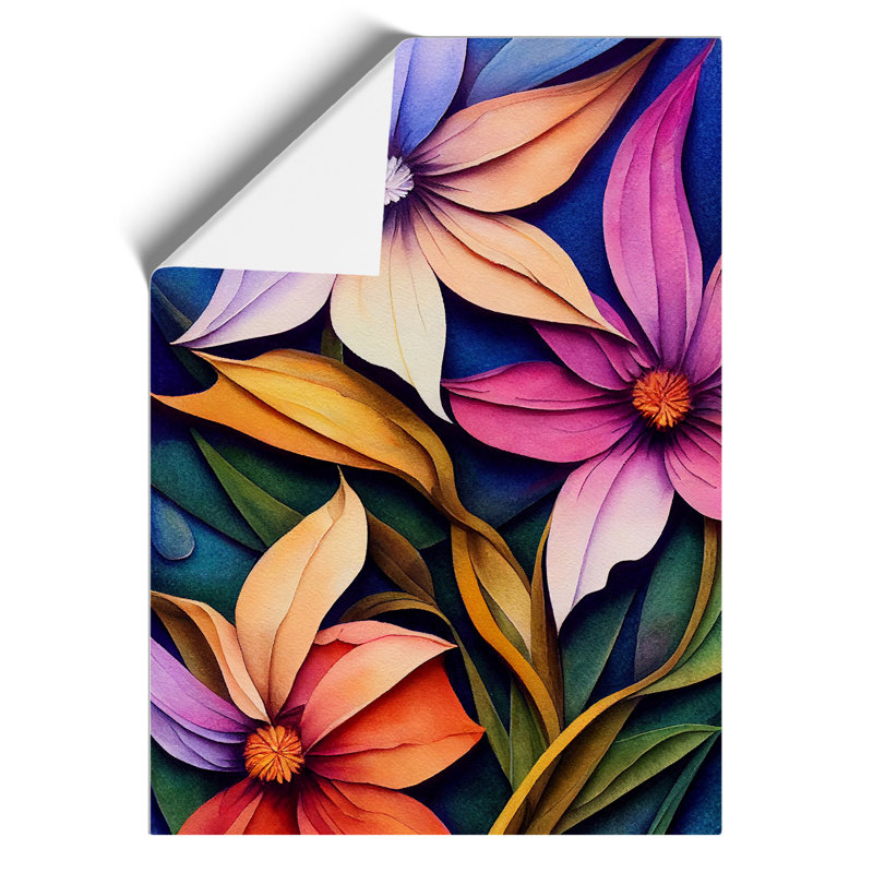 Colourful Flowers No.2 - Print, 42cm H x 29.7cm W, Paper, No Matte