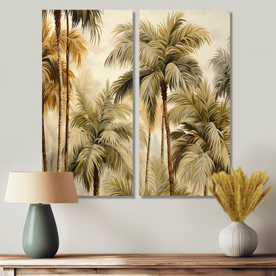 Palmier, désert, oasis III - Vert, reproduction d'art sur toile