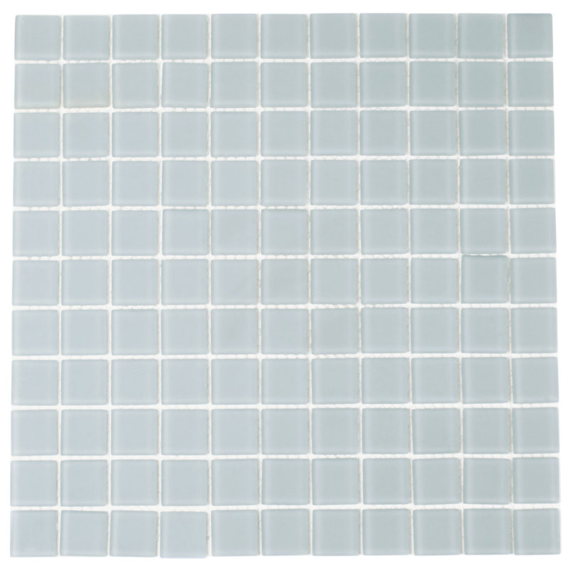 11.8" X 11.8" Matte Finished Glass Mosaic Tile, Gray