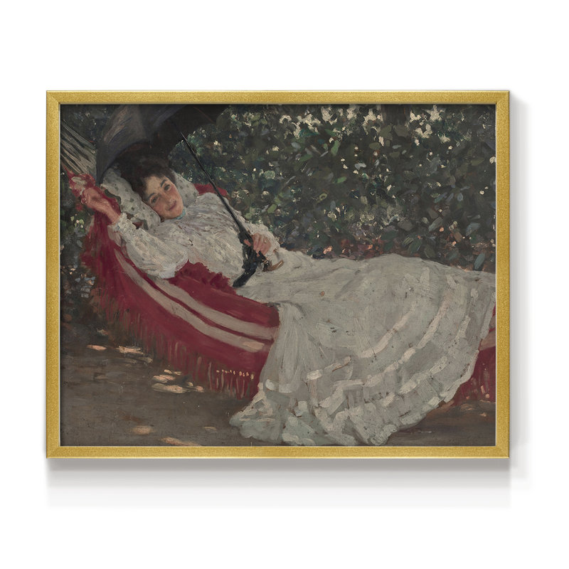Motif floral rétro - Cxxvi - reproduction encadrée, H 16 po x l 20 po