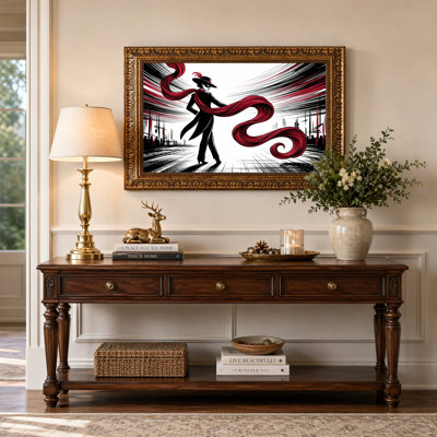 «Gallery Wrap», art mural sur toile pour le salon, la chambre à coucher, le bureau ou le vestibule - décoration murale décorative avec silhouette dramatique