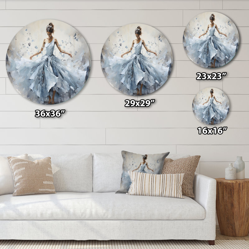 «Blue Ballet Dance I» - mode ronde, art en métal, H 16 po x l 16 po x P 1 po