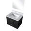 Meuble-lavabo noir en acrylique avec comptoir de 18 po Miroir - fermeture en douceur, bois massif, fabrication de panneaux remplis-721742033