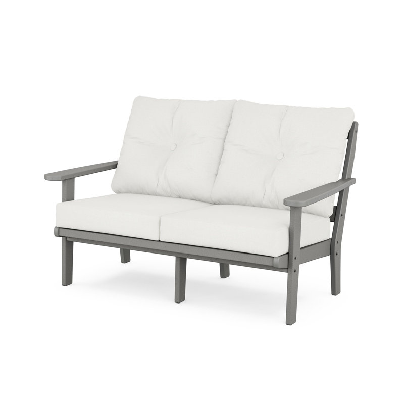 Lakeside Cape Cod Deep Seating Loveseat, Natural Linen Revolution® Microfiber, Stepping Stone