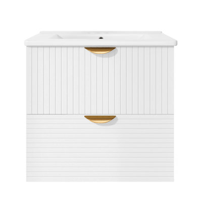 Meuble-lavabo mural de 24 po avec 2 tiroirs, idéal pour les petites salles de bain